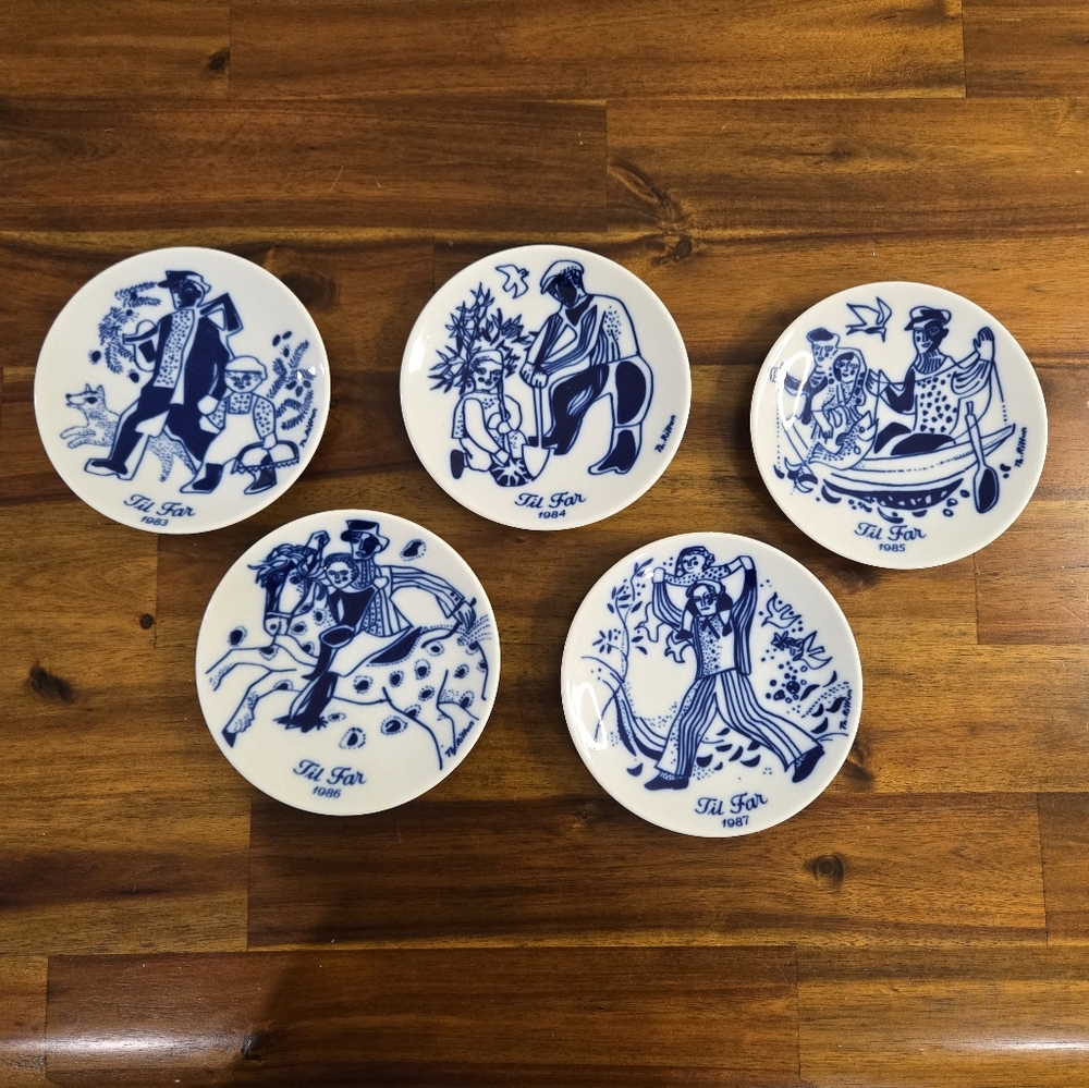 Porsgrund Collector Edition Fathers Day Plates 1983-1987
